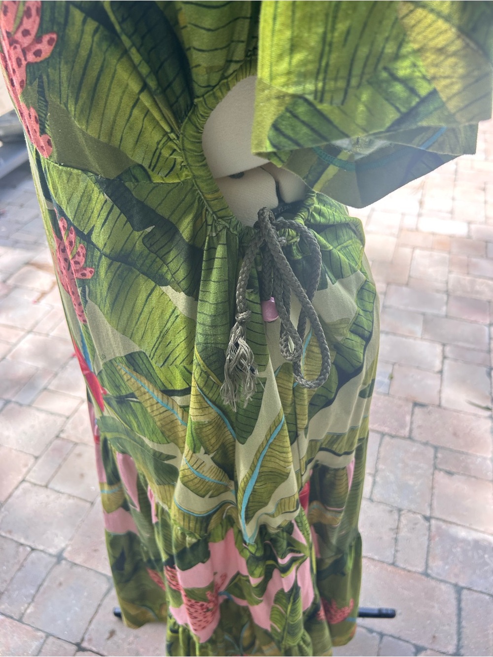 FARM Rio Green and Pink Tropical Leaf Maxi Dress - Picture 5 of 9